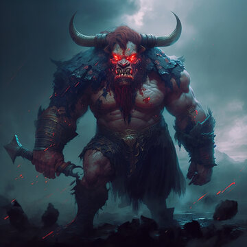 portrait of a minotaur