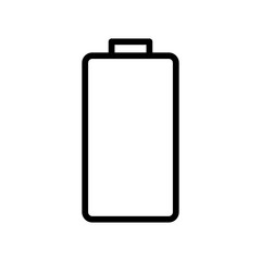 Empty battery icon line isolated on white background. Black flat thin icon on modern outline style. Linear symbol and editable stroke. Simple and pixel perfect stroke vector illustration