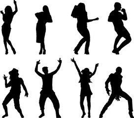 Obraz na płótnie Canvas Vector sketch of people dancing