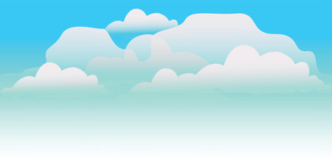 Fototapeta na wymiar Blue sky landscape with fluffy cloud design background