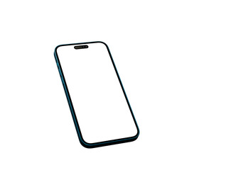 3d smartphone with blank screen isolated
