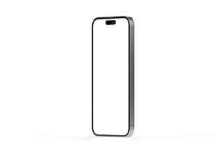 3d smartphone with blank screen isolated