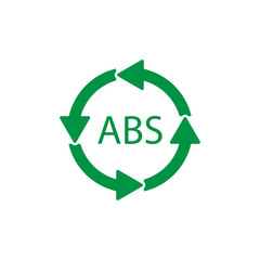 Plastic recycle symbol ABS 9 vector icon. Plastic recycling code ABS.