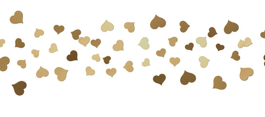 realistic isolated heart confetti on the transparent background for decoration and covering. Concept of Happy Valentine's Day, wedding and anniversary