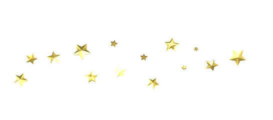 Banner with golden decoration. Festive border with falling glitter dust and stars.  png