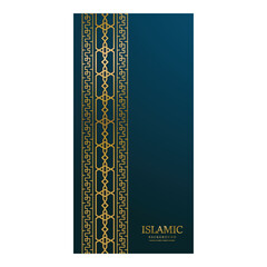 Islamic greeting card template and vertical banner vector