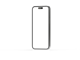 3d smartphone with blank screen isolated