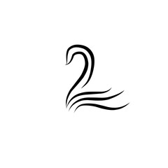Hand Drawn Logo Of Black Swan