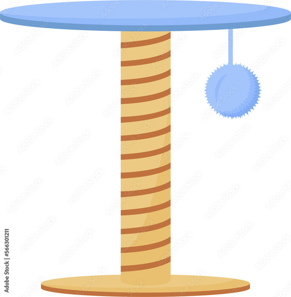 Aufkleber scratching post for cats semi flat color raster element. full sized object on white. pet toy. domest