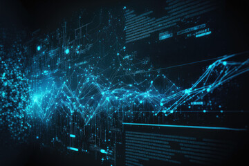 Obraz premium blue digital data chart for finance made by generative ai
