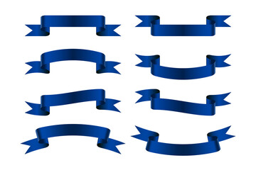 青いリボンのイラスト(png)