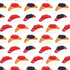Sushi seamless pattern, Asian Food, Japanese sushi background