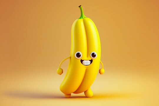 The bananas character with a funny expression