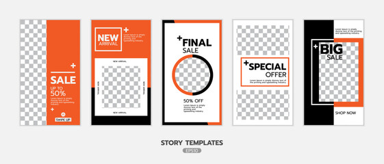 Set of stories and post frame templates. Use for, website, mobile app, poster and flyer. Vector design. no8