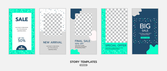 Set of stories and post frame templates. Use for, website, mobile app, poster and flyer. Vector design. no10