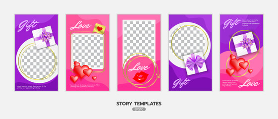 Set of stories and post frame templates. Use for, website, mobile app, poster and flyer. Vector design.