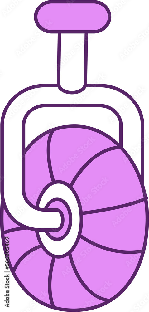 Aufkleber unicycle semi flat color raster element. full sized object on white. acrobatic vehicle. bike with si