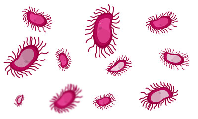 Set of different virus and bacteria shapes