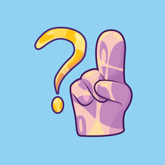 Question Answer Illustration Concept with Finger Pointing Up Vector