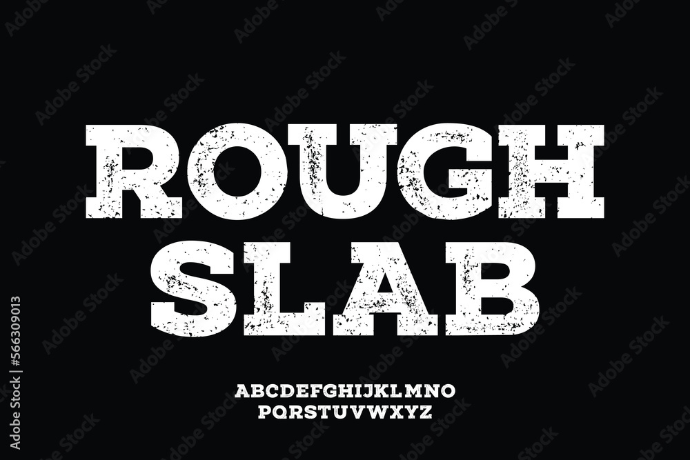 Poster bold rough slab font vector