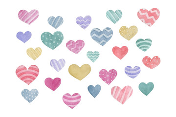 patterned pastel hearts