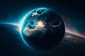 Fototapeta na wymiar beautiful planet earth from space