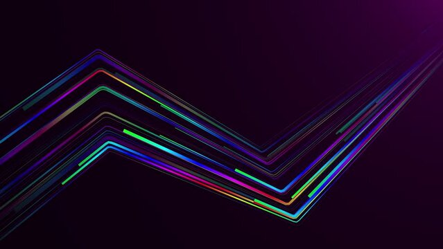 Glowing light lines animation. Neon light, electric light, light effect. magical glow, shine background.