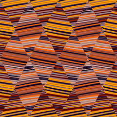 Decorative vintage wave lines seamless patern. Geometric striped mosaic tile ornament.