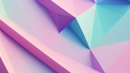 Arte abstracto en bajo pol&iacute;gono con colores pastel, IA Generativa
