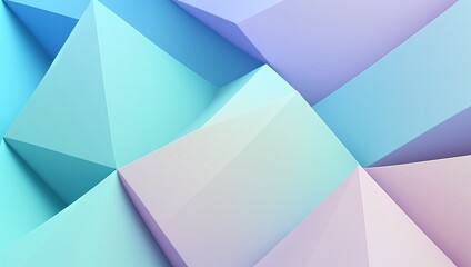 Arte abstracto en bajo pol&iacute;gono con colores pastel, IA Generativa