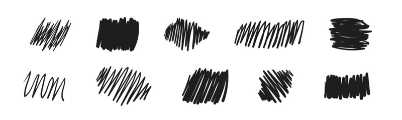 Hand drawn line sketch set - design elements