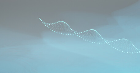 3d illustration. Rendered DNA molecules double helix models with blue background.