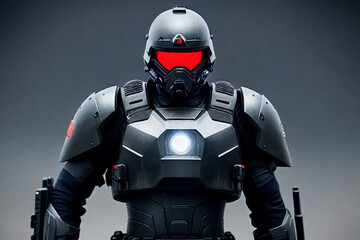 Epic futuristic armored soldier AI generated 