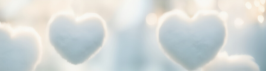 White hearts and bokeh (Generative AI)