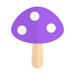 Flat design poison mushroom icon. Vector.