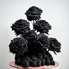 A bouquet of wilted black roses. Symbolizing lost love, breakups, sadness, evil. 