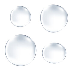 透明な球体のベクターイラストセット（グラデーションメッシュ使用）