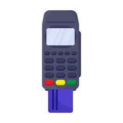 POS terminal to pay with plastic card vector illustration. Credit card or mobile phone payment. Payment, finances concept