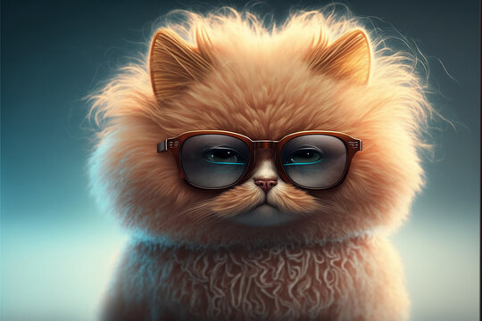 Download Glasses Cute Cat Pfp Wallpaper