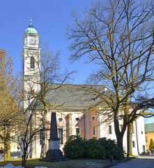 Parish Church of St. Andrew - Historic town of Berchtesgaden, Nationalpark Berchtesgadener Land,...