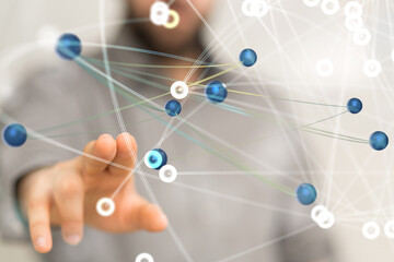 conference Digital Network and data concept 3d - 3D digital