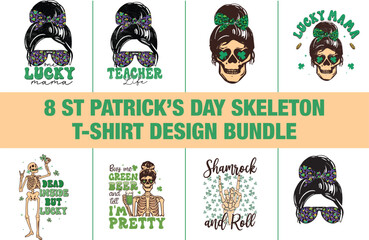 St. Patrick's Day skeleton Sublimation Bundle