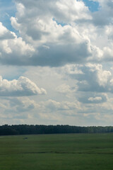 White clouds over the runway 