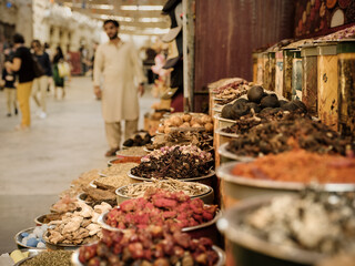 Arabic Spices at the market in Dubai. Selective focus