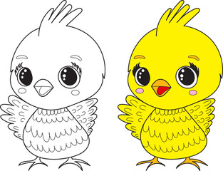 chick for childrens coloring book,character vector