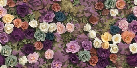 Roses and Flowers Seamless floral pattern, Tiled vintage, beautiful background for wallpaper 4K
