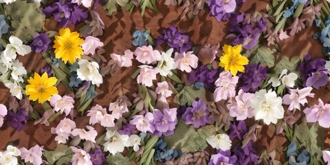 Roses and Flowers Seamless Tiled vintage, beautiful background for wallpaper 4K