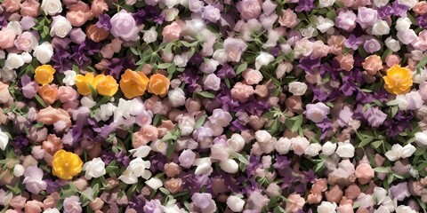 Roses and Flowers Seamless Tiled vintage, beautiful background for wallpaper 4K