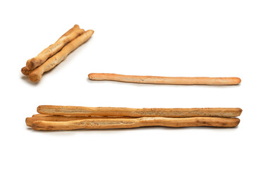 Bread sticks isolated on white background.