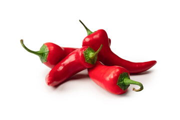 Red hot chili pepper isolated on a white background.